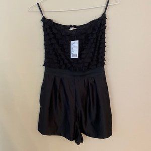 Silence + Noise Black Ruffle Romper